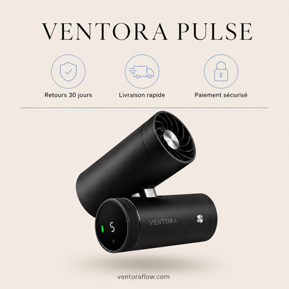 Ventora Pulse — Ventilateur 3-en-1 Rafraîchissant, Brumisateur & Contact Froid