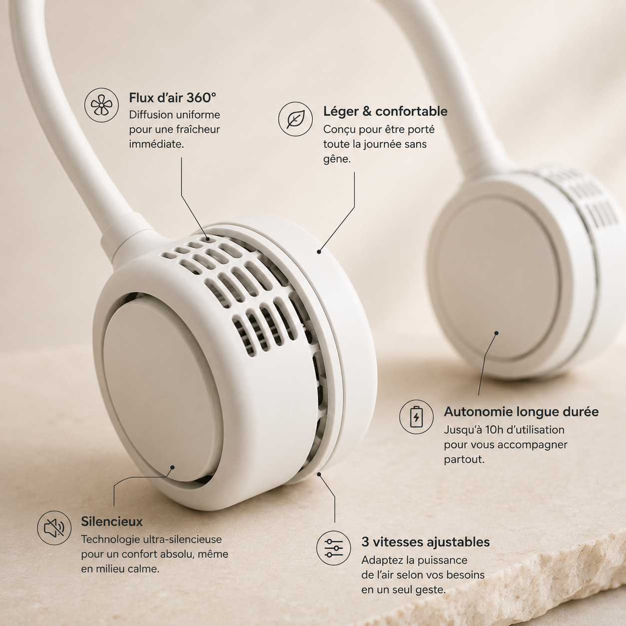 Ventora Loop — Ventilateur Nuque Sans Fil