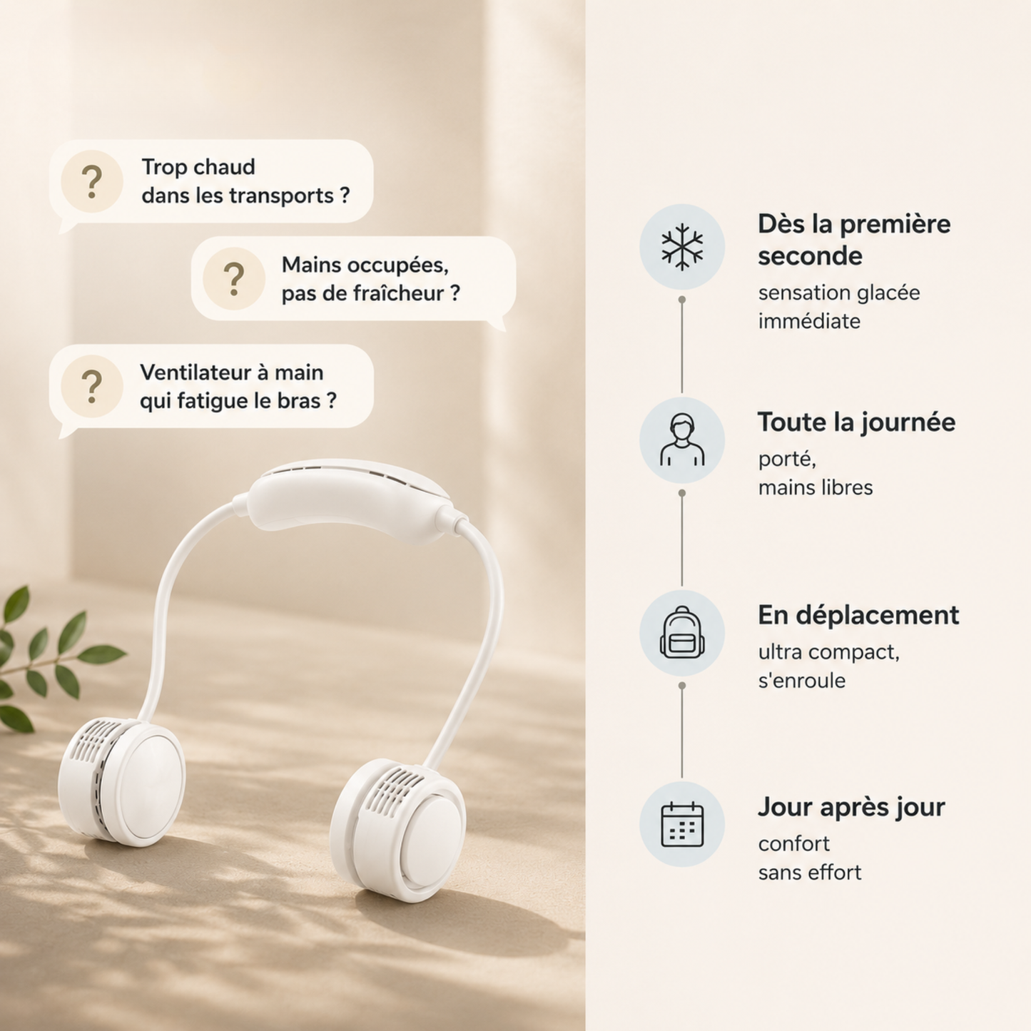 Ventora Loop — Ventilateur Nuque Sans Fil