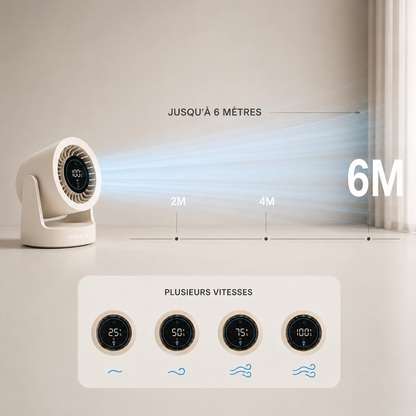Ventora Calm — Ventilateur de bureau silencieux & Rechargeable