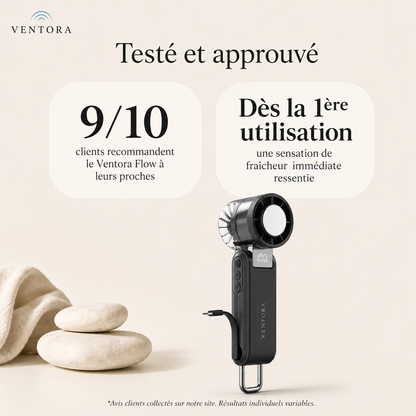 Ventora Flow — Ventilateur rafraîchissant portable & Batterie externe