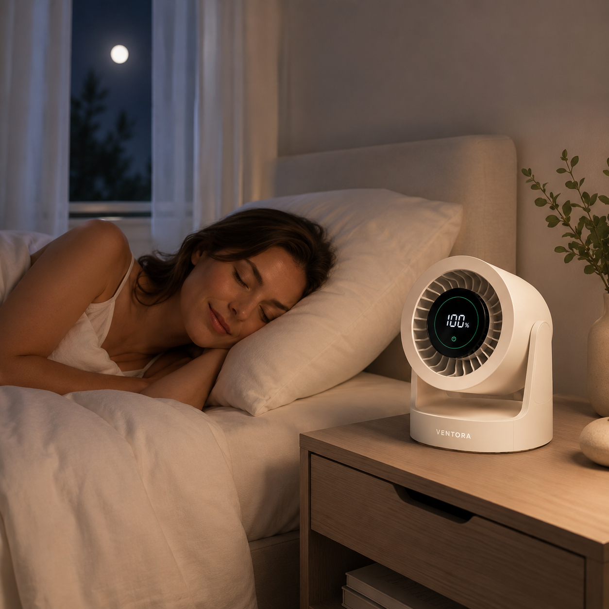 Ventora Calm — Ventilateur de bureau silencieux & Rechargeable
