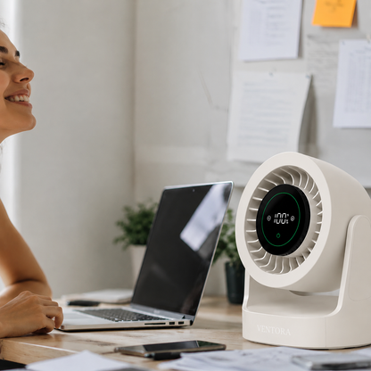 Ventora Calm — Ventilateur de bureau silencieux & Rechargeable