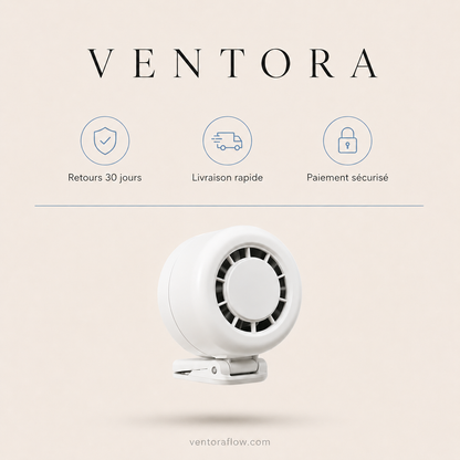 Ventora Mini — Ventilateur clip portable & Rafraîchissant